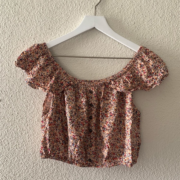 XHILARATION Floral Crop Top Mini Skirt 2pc Set Medium - Picture 2 of 16